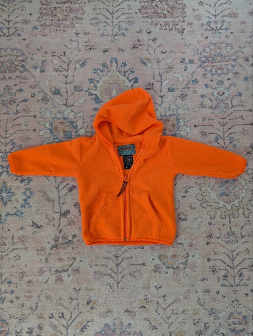 Kids Orange Fleece Hoodie Jacket - Unbranded